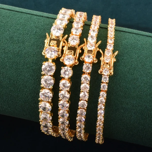 CUC Tennis Chain Bracelet For Women Men Gold Silver Color 1 Row Cubic Zirconia Link Fashion Hip Hop Jewelry 3mm 4mm 5mm 6mm - Image 3