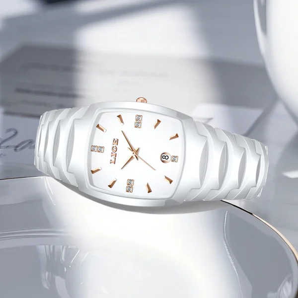 LIGE Fashion Luxury Woman Watch Simple Elegant Stainless Steel Casual Quartz Watches for Women Calendar Ladies Romantic Gift New - Image 2