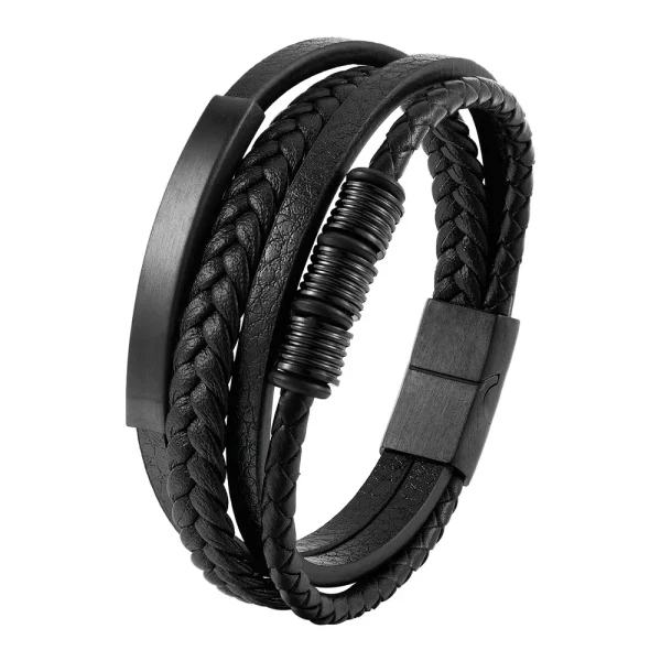 Charm Braid Rope Bracelet For Men Stainless Steel Magnetic Buckle Genuine Leather Bracelets & Bangles Male Female Jewelry - Image 7