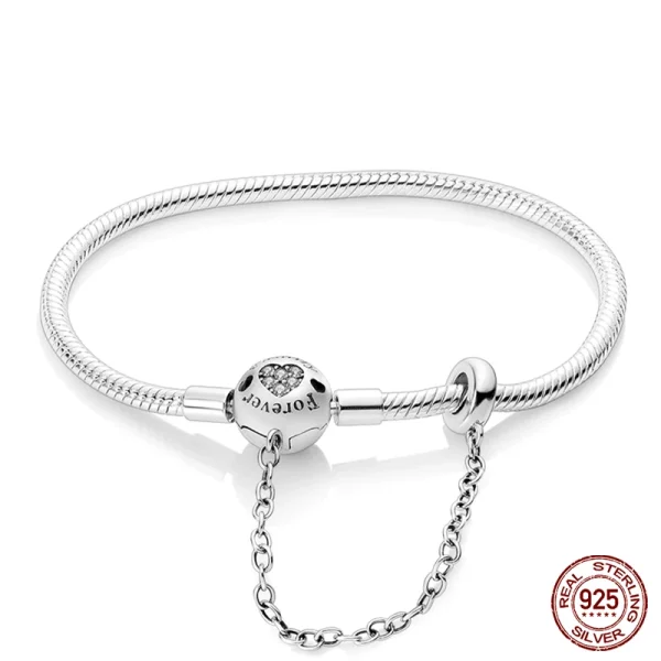 Bracelet Silver 925 Original 17-20CM Star Moon Sun Four Leaf Clover Green Zircon Bracelets Fit DIY Charms Birthday Jewelry Gifts - Image 64