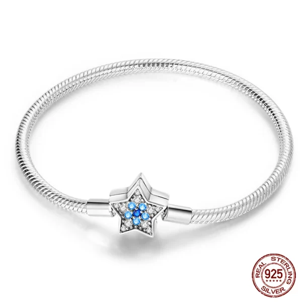 Bracelet Silver 925 Original 17-20CM Star Moon Sun Four Leaf Clover Green Zircon Bracelets Fit DIY Charms Birthday Jewelry Gifts - Image 44
