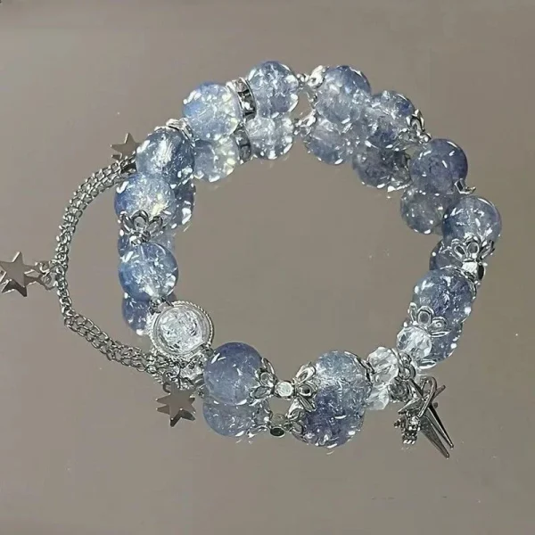 New Simple Beads Crystal Bracelet For Women Girls Korean ins Flower Fox Feather Tassel Bracelets Best Friend Jewelry Gifts 2024 - Image 3