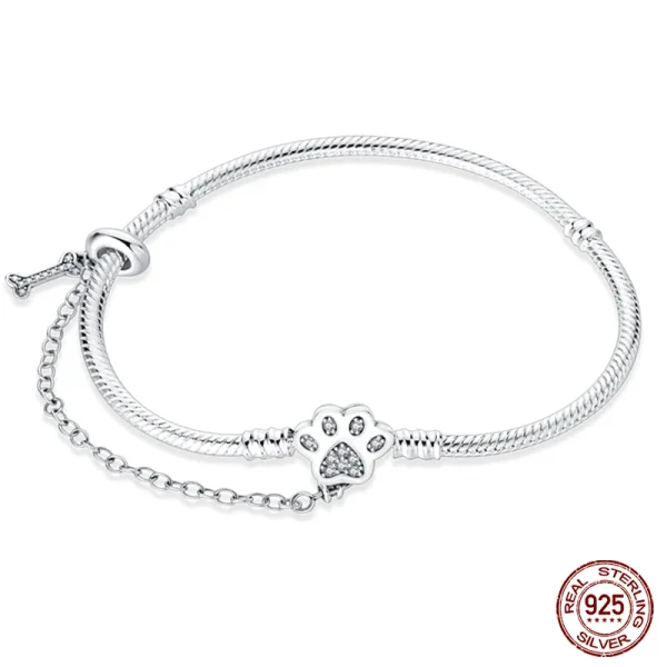 Bracelet Silver 925 Original 17-20CM Star Moon Sun Four Leaf Clover Green Zircon Bracelets Fit DIY Charms Birthday Jewelry Gifts - Image 56