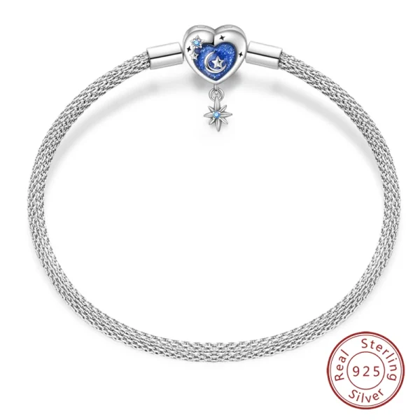Bracelet Silver 925 Original 17-20CM Star Moon Sun Four Leaf Clover Green Zircon Bracelets Fit DIY Charms Birthday Jewelry Gifts - Image 13