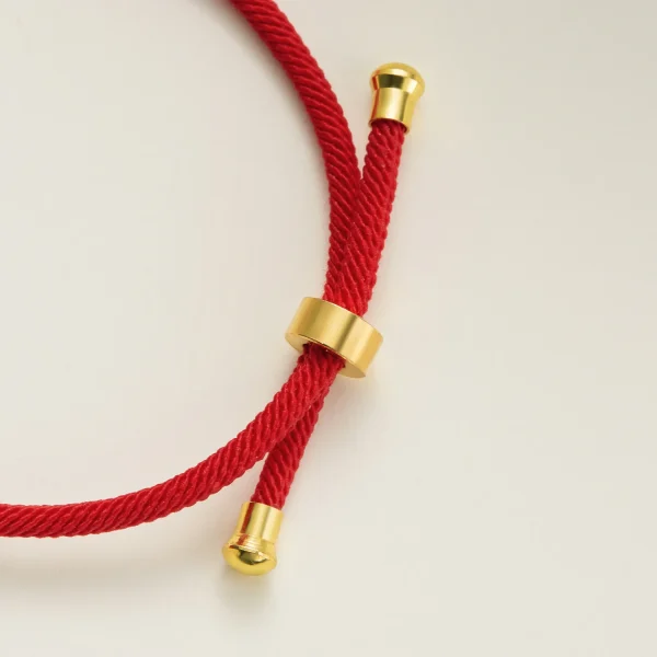 Stainless Steel Gold Color A-Z Heart Initial Letter Bracelet for Women Lucky Red Adjustable Rope Bracelet Charm Jewelry Gift - Image 2