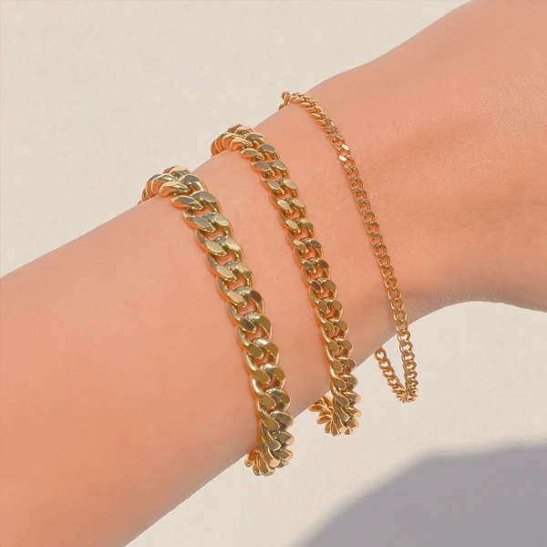 SUNIBI Classic Snake Chain Bracelets for Women Trend  Fashion Stainless Steel Cuban Chain Bracelet Trendy Woman Gifts Jewelry - Image 4