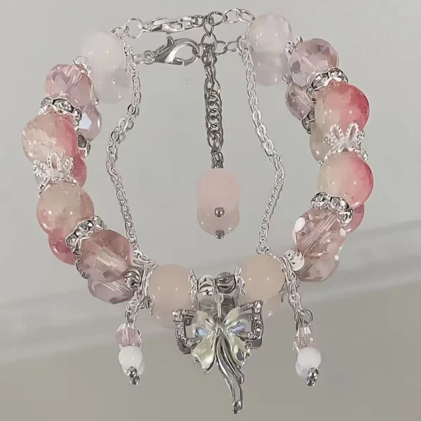 New Simple Beads Crystal Bracelet For Women Girls Korean ins Flower Fox Feather Tassel Bracelets Best Friend Jewelry Gifts 2024 - Image 2