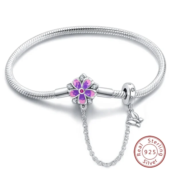 Bracelet Silver 925 Original 17-20CM Star Moon Sun Four Leaf Clover Green Zircon Bracelets Fit DIY Charms Birthday Jewelry Gifts - Image 45
