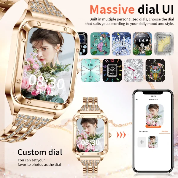 LIGE Smart Watch Woman Sport Fitnes AI Voice Control Full Touch Bracelet Bluetooth Call Waterproof For Fashion Ladies Smartwatch - Image 3
