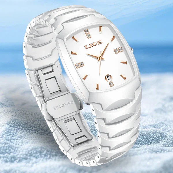 LIGE Fashion Luxury Woman Watch Simple Elegant Stainless Steel Casual Quartz Watches for Women Calendar Ladies Romantic Gift New - Image 3