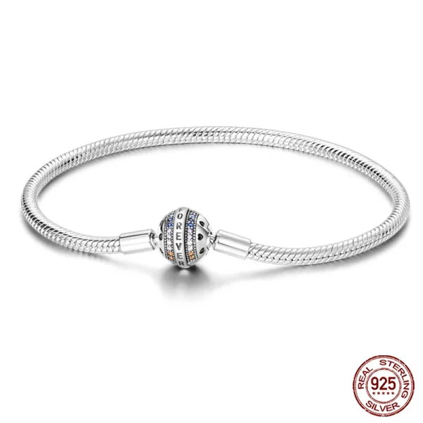 Bracelet Silver 925 Original 17-20CM Star Moon Sun Four Leaf Clover Green Zircon Bracelets Fit DIY Charms Birthday Jewelry Gifts - Image 17