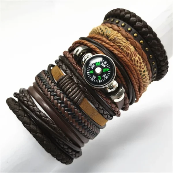10 Pcs/set Black Wrap Woven New Fashion Handmade Men Bracelets Male Women Leather Bracelets Men Bangle Wholesale Jewelry Gift - Image 11