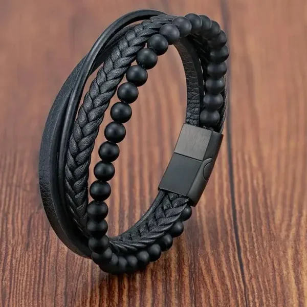 Charm Braid Rope Bracelet For Men Stainless Steel Magnetic Buckle Genuine Leather Bracelets & Bangles Male Female Jewelry - Image 11