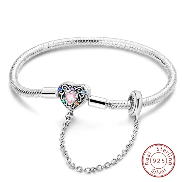 Bracelet Silver 925 Original 17-20CM Star Moon Sun Four Leaf Clover Green Zircon Bracelets Fit DIY Charms Birthday Jewelry Gifts - Image 60