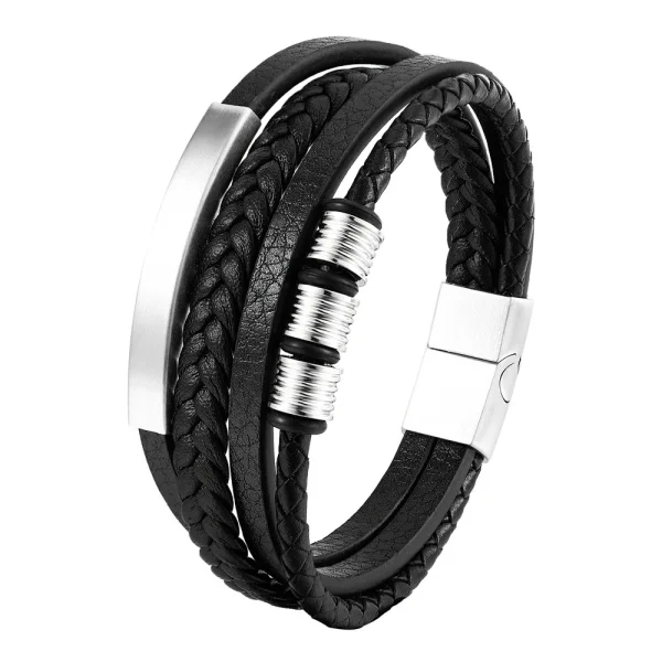 Charm Braid Rope Bracelet For Men Stainless Steel Magnetic Buckle Genuine Leather Bracelets & Bangles Male Female Jewelry - Image 8