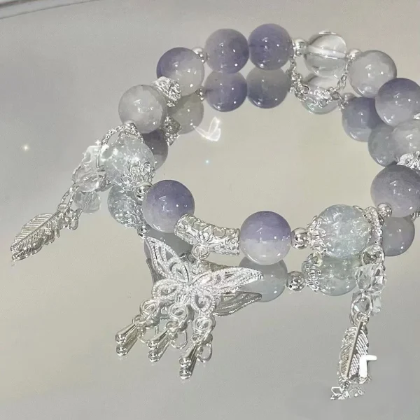 New Simple Beads Crystal Bracelet For Women Girls Korean ins Flower Fox Feather Tassel Bracelets Best Friend Jewelry Gifts 2024 - Image 20