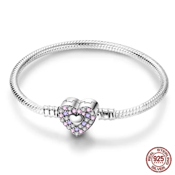 Bracelet Silver 925 Original 17-20CM Star Moon Sun Four Leaf Clover Green Zircon Bracelets Fit DIY Charms Birthday Jewelry Gifts - Image 15