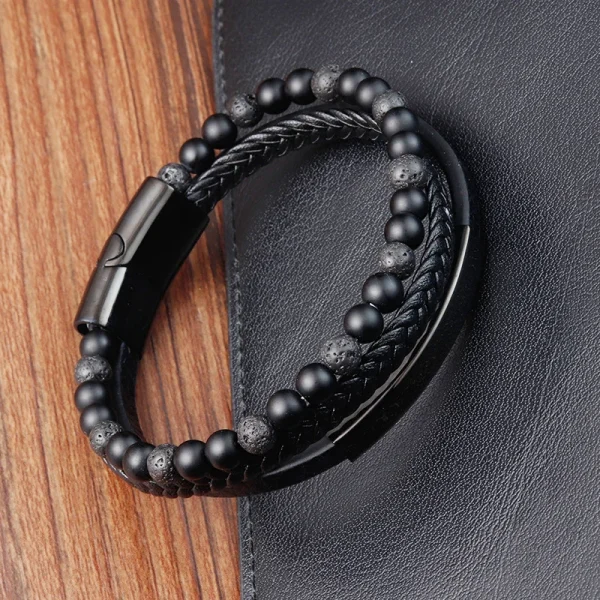 Charm Braid Rope Bracelet For Men Stainless Steel Magnetic Buckle Genuine Leather Bracelets & Bangles Male Female Jewelry - Image 12