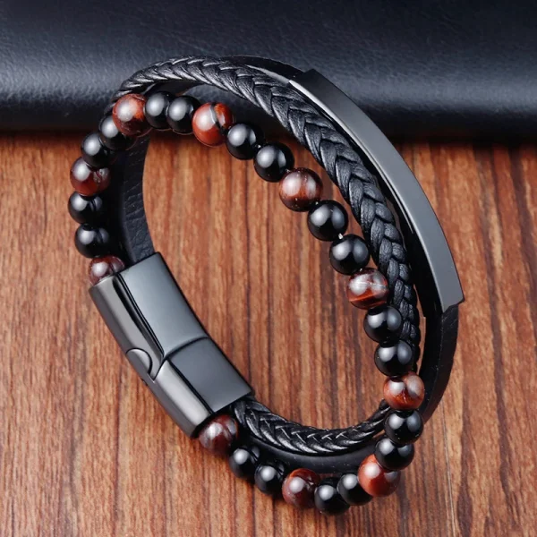 Charm Braid Rope Bracelet For Men Stainless Steel Magnetic Buckle Genuine Leather Bracelets & Bangles Male Female Jewelry - Image 17