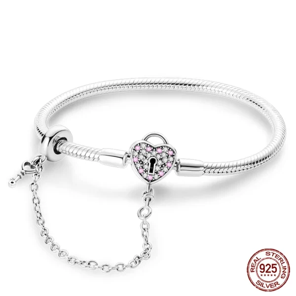 Bracelet Silver 925 Original 17-20CM Star Moon Sun Four Leaf Clover Green Zircon Bracelets Fit DIY Charms Birthday Jewelry Gifts - Image 63