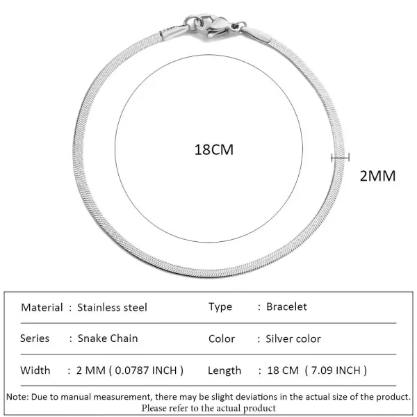 SUNIBI Classic Snake Chain Bracelets for Women Trend  Fashion Stainless Steel Cuban Chain Bracelet Trendy Woman Gifts Jewelry - Image 23
