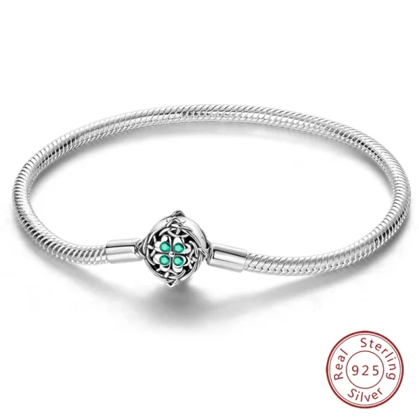 Bracelet Silver 925 Original 17-20CM Star Moon Sun Four Leaf Clover Green Zircon Bracelets Fit DIY Charms Birthday Jewelry Gifts - Image 21
