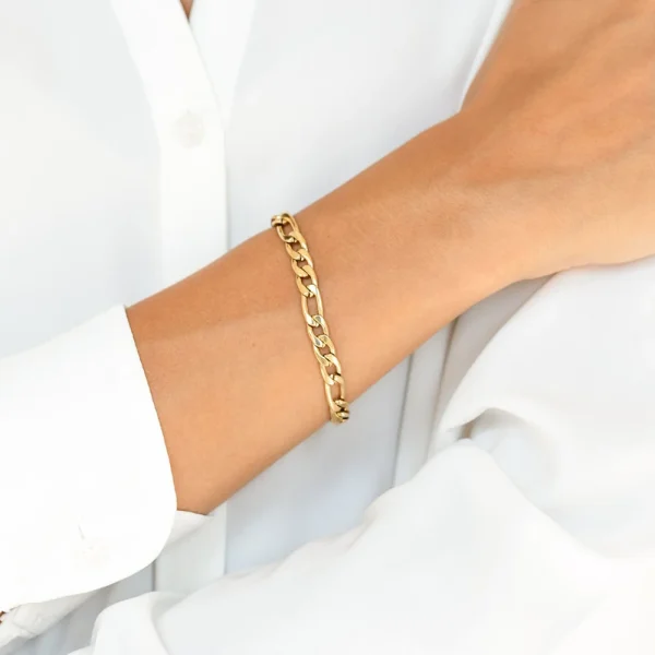 SUNIBI Classic Snake Chain Bracelets for Women Trend  Fashion Stainless Steel Cuban Chain Bracelet Trendy Woman Gifts Jewelry - Image 3