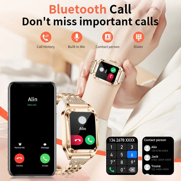 LIGE Smart Watch Woman Sport Fitnes AI Voice Control Full Touch Bracelet Bluetooth Call Waterproof For Fashion Ladies Smartwatch - Image 5