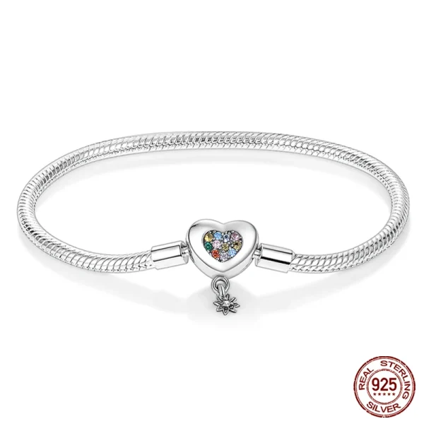 Bracelet Silver 925 Original 17-20CM Star Moon Sun Four Leaf Clover Green Zircon Bracelets Fit DIY Charms Birthday Jewelry Gifts - Image 52