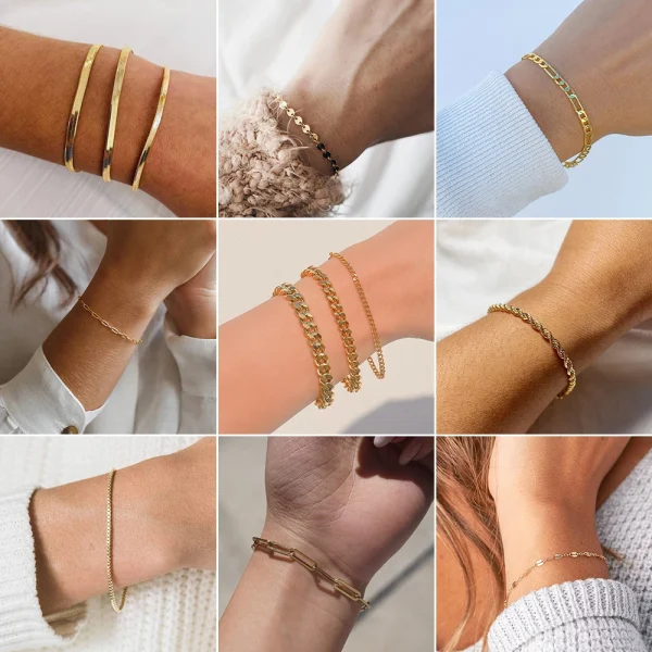 SUNIBI Classic Snake Chain Bracelets for Women Trend  Fashion Stainless Steel Cuban Chain Bracelet Trendy Woman Gifts Jewelry - Image 6
