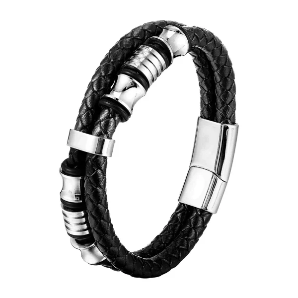 Charm Braid Rope Bracelet For Men Stainless Steel Magnetic Buckle Genuine Leather Bracelets & Bangles Male Female Jewelry - Image 13