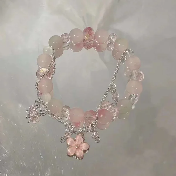 New Simple Beads Crystal Bracelet For Women Girls Korean ins Flower Fox Feather Tassel Bracelets Best Friend Jewelry Gifts 2024 - Image 4