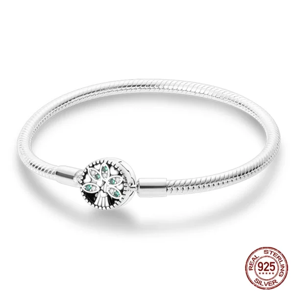 Bracelet Silver 925 Original 17-20CM Star Moon Sun Four Leaf Clover Green Zircon Bracelets Fit DIY Charms Birthday Jewelry Gifts - Image 36