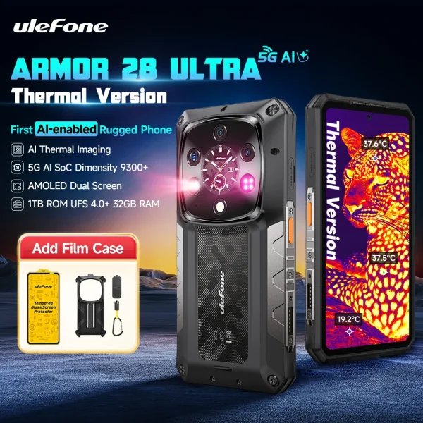 Ulefone Armor 28 Ultra 5G AI Thermal Imaging Rugged Phone Dimensity 9300+ 1TB ROM 32GB RAM Android Smartphone AMOLED Mobile - Image 10