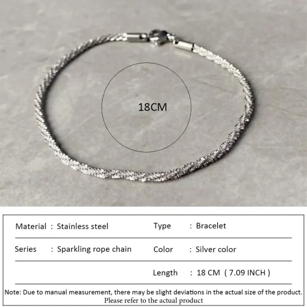 SUNIBI Classic Snake Chain Bracelets for Women Trend  Fashion Stainless Steel Cuban Chain Bracelet Trendy Woman Gifts Jewelry - Image 28