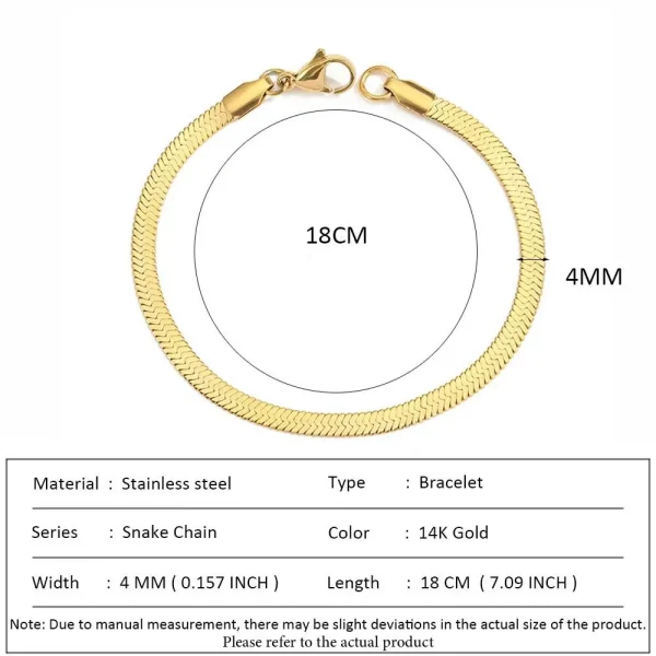 SUNIBI Classic Snake Chain Bracelets for Women Trend  Fashion Stainless Steel Cuban Chain Bracelet Trendy Woman Gifts Jewelry - Image 18
