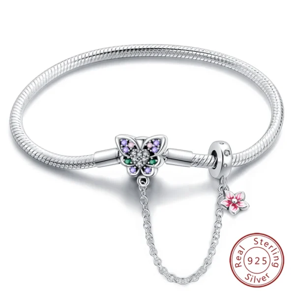 Bracelet Silver 925 Original 17-20CM Star Moon Sun Four Leaf Clover Green Zircon Bracelets Fit DIY Charms Birthday Jewelry Gifts - Image 55