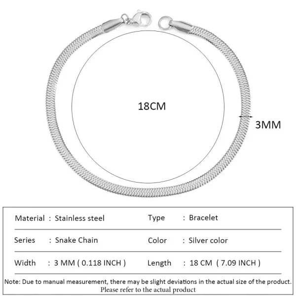 SUNIBI Classic Snake Chain Bracelets for Women Trend  Fashion Stainless Steel Cuban Chain Bracelet Trendy Woman Gifts Jewelry - Image 21