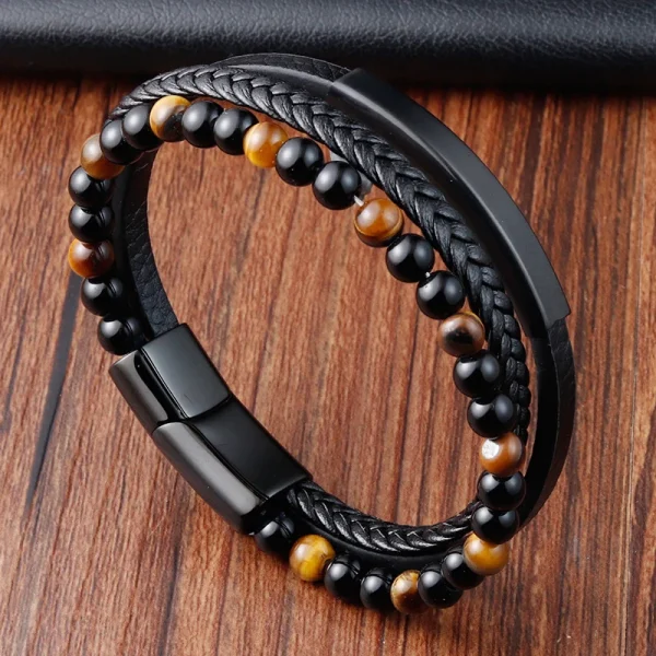 Charm Braid Rope Bracelet For Men Stainless Steel Magnetic Buckle Genuine Leather Bracelets & Bangles Male Female Jewelry - Image 18