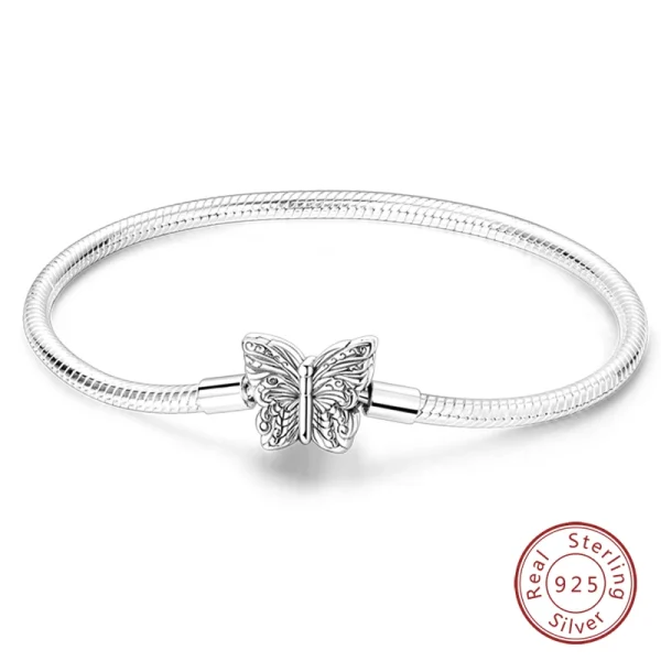 Bracelet Silver 925 Original 17-20CM Star Moon Sun Four Leaf Clover Green Zircon Bracelets Fit DIY Charms Birthday Jewelry Gifts - Image 24