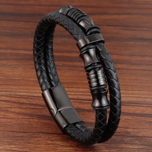 Charm Braid Rope Bracelet For Men Stainless Steel Magnetic Buckle Genuine Leather Bracelets & Bangles Male Female Jewelry - Image 16