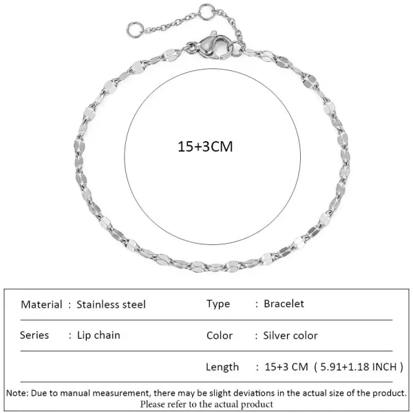 SUNIBI Classic Snake Chain Bracelets for Women Trend  Fashion Stainless Steel Cuban Chain Bracelet Trendy Woman Gifts Jewelry - Image 32