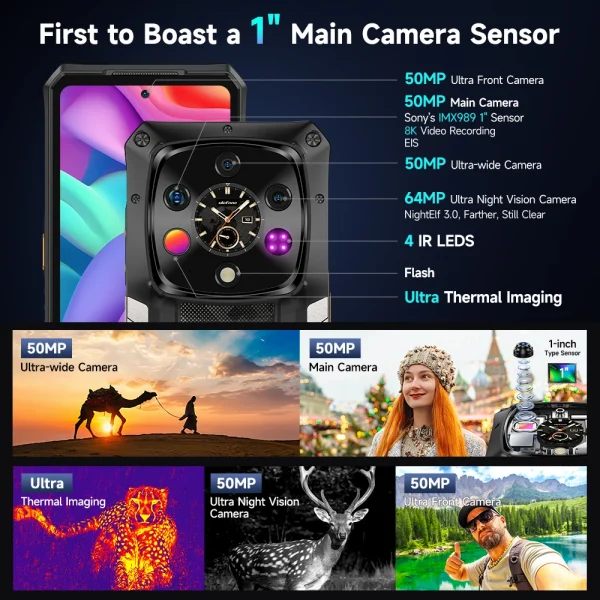 Ulefone Armor 28 Ultra 5G AI Thermal Imaging Rugged Phone Dimensity 9300+ 1TB ROM 32GB RAM Android Smartphone AMOLED Mobile - Image 6