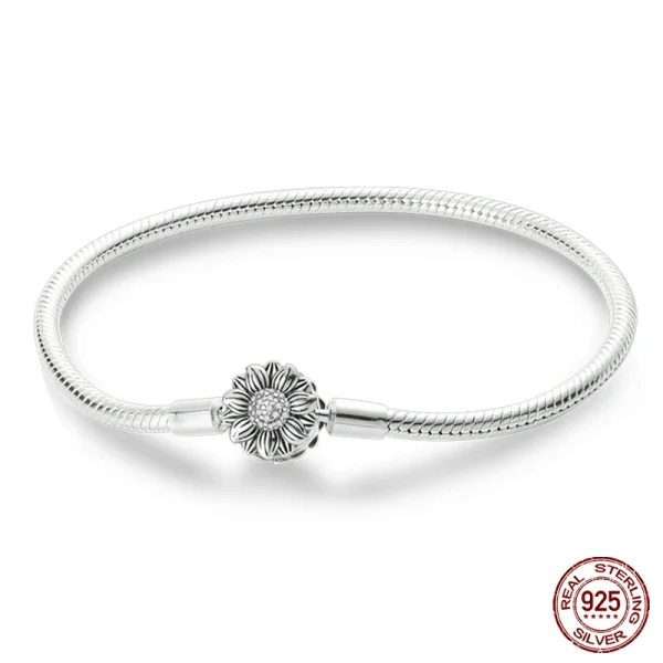 Bracelet Silver 925 Original 17-20CM Star Moon Sun Four Leaf Clover Green Zircon Bracelets Fit DIY Charms Birthday Jewelry Gifts - Image 34