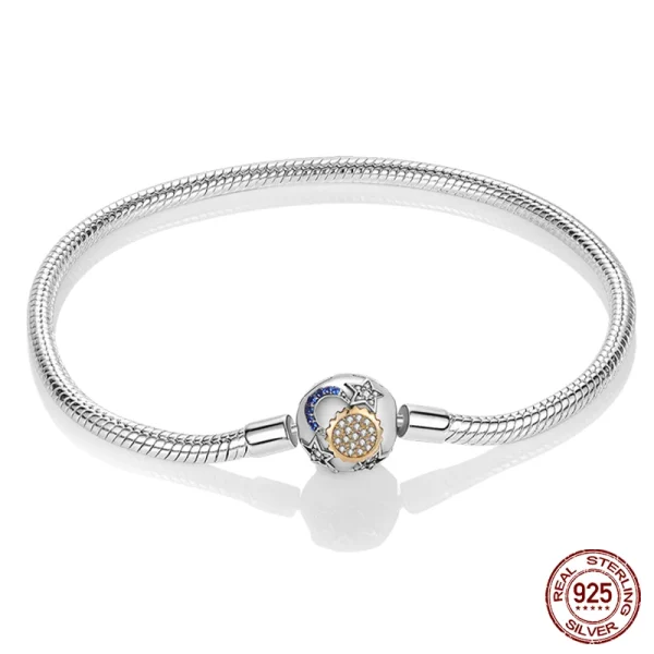 Bracelet Silver 925 Original 17-20CM Star Moon Sun Four Leaf Clover Green Zircon Bracelets Fit DIY Charms Birthday Jewelry Gifts - Image 29