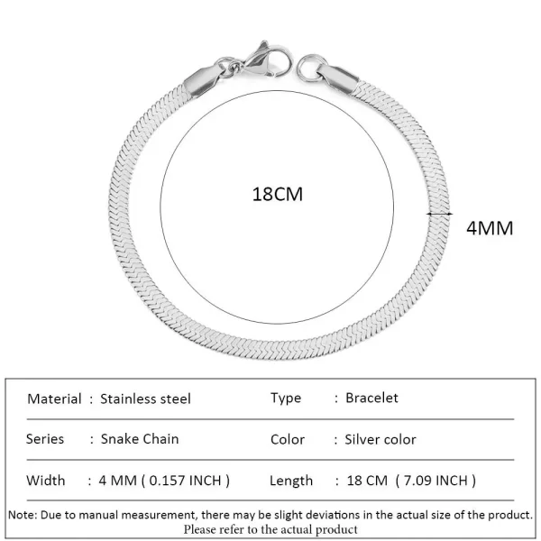 SUNIBI Classic Snake Chain Bracelets for Women Trend  Fashion Stainless Steel Cuban Chain Bracelet Trendy Woman Gifts Jewelry - Image 19