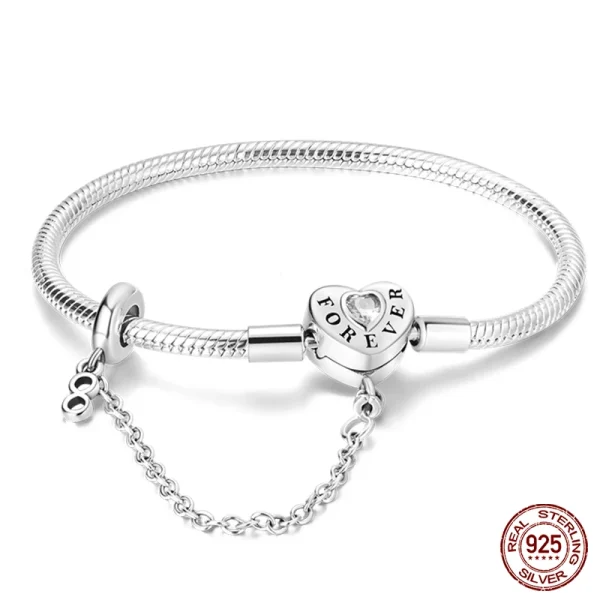 Bracelet Silver 925 Original 17-20CM Star Moon Sun Four Leaf Clover Green Zircon Bracelets Fit DIY Charms Birthday Jewelry Gifts - Image 37