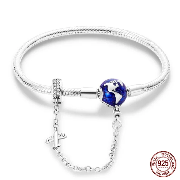 Bracelet Silver 925 Original 17-20CM Star Moon Sun Four Leaf Clover Green Zircon Bracelets Fit DIY Charms Birthday Jewelry Gifts - Image 11