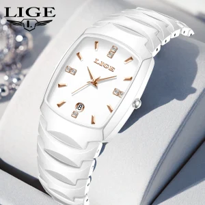 LIGE Fashion Luxury Woman Watch Simple Elegant Stainless Steel Casual Quartz Watches for Women Calendar Ladies Romantic Gift New
