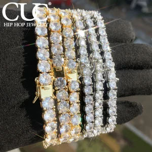 CUC Tennis Chain Bracelet For Women Men Gold Silver Color 1 Row Cubic Zirconia Link Fashion Hip Hop Jewelry 3mm 4mm 5mm 6mm